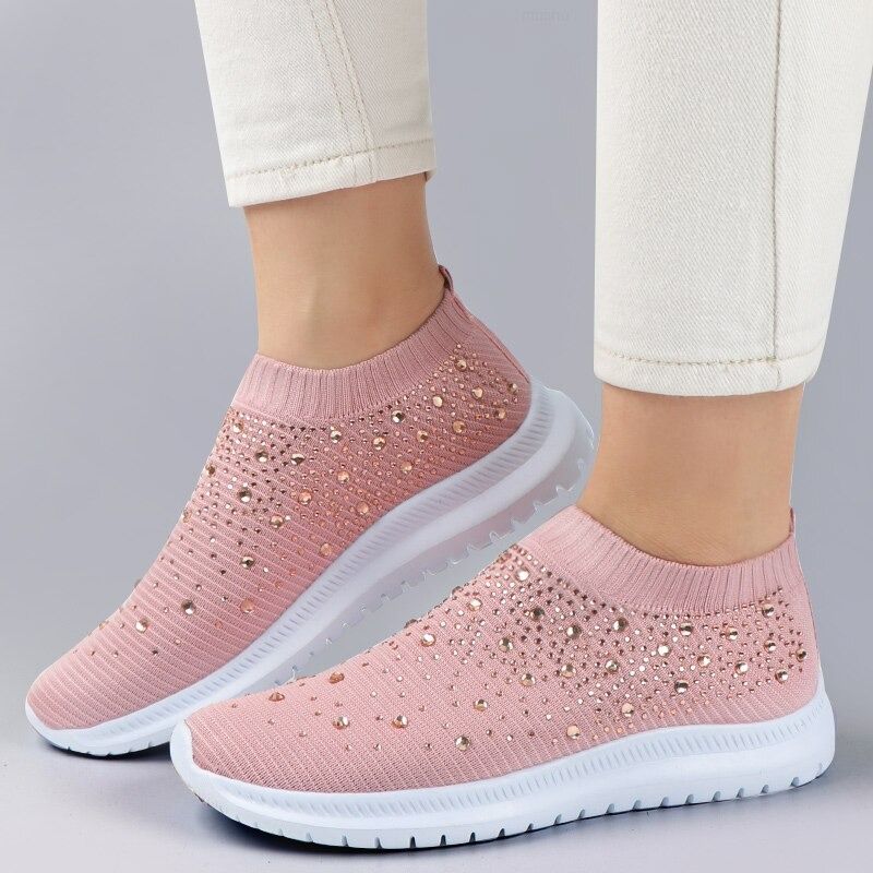Women’s Crystal Breathable Orthopedic Slip-On Walking Shoes – TruTrendy ...