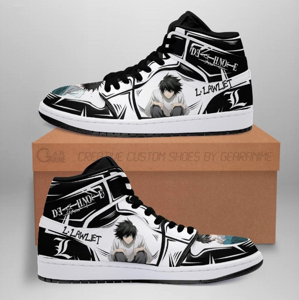 L. Lawliet Sneakers Custom Death Note Anime Shoes Fan MN05
