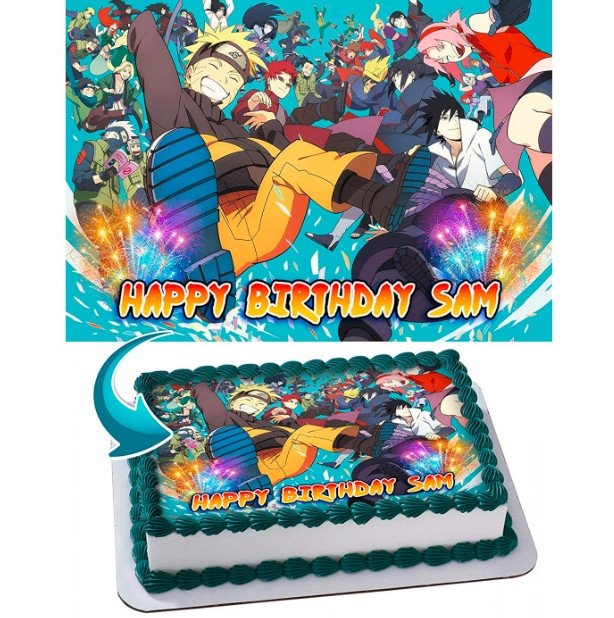 Naruto Edible Image Cake Topper Personalized Birthday Sheet Decoration Custom Party Frosting Transfer Fondant