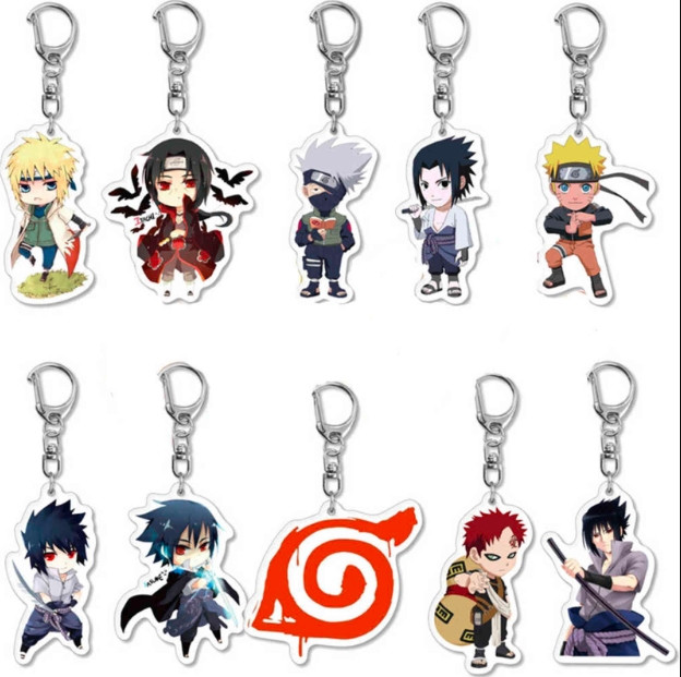 20PCS/alot Anime Narutos Cartoon Keychain Acrylic