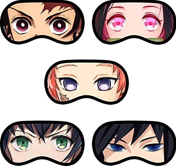 5 Pack Demon Slayer Eye Mask for Anime Fans Party Decorations Eye Mask for Sleeping