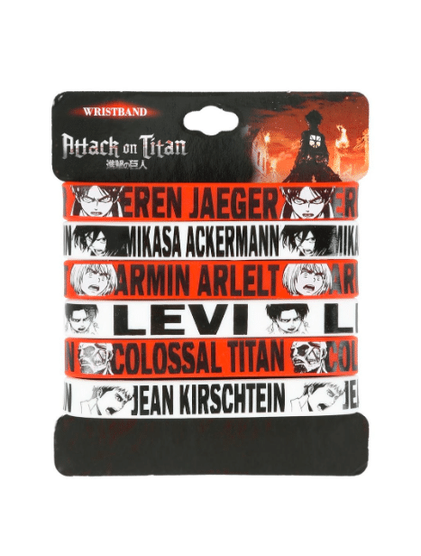 Attack On Titan Characters Rubber Bracelet Set