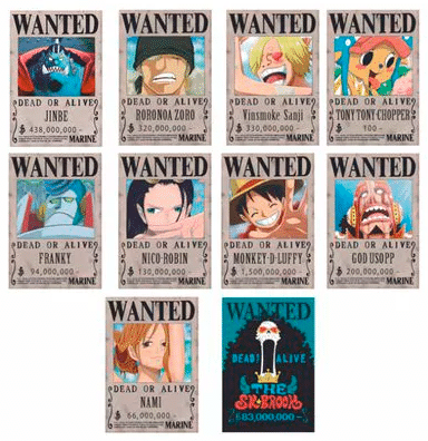 SHIYAO Anime One Piece Pirates Wanted Posters 10pcs Set