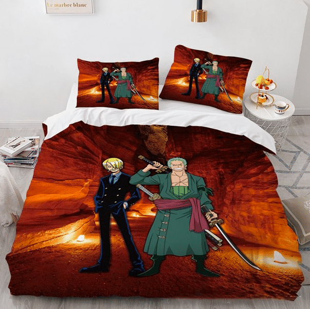 New One Piece Anime Bed Bedding Set Twin Full Queen King Size-1 Duvet Cover 2 Pillowcase Luffy Zoro Nami Chopper
