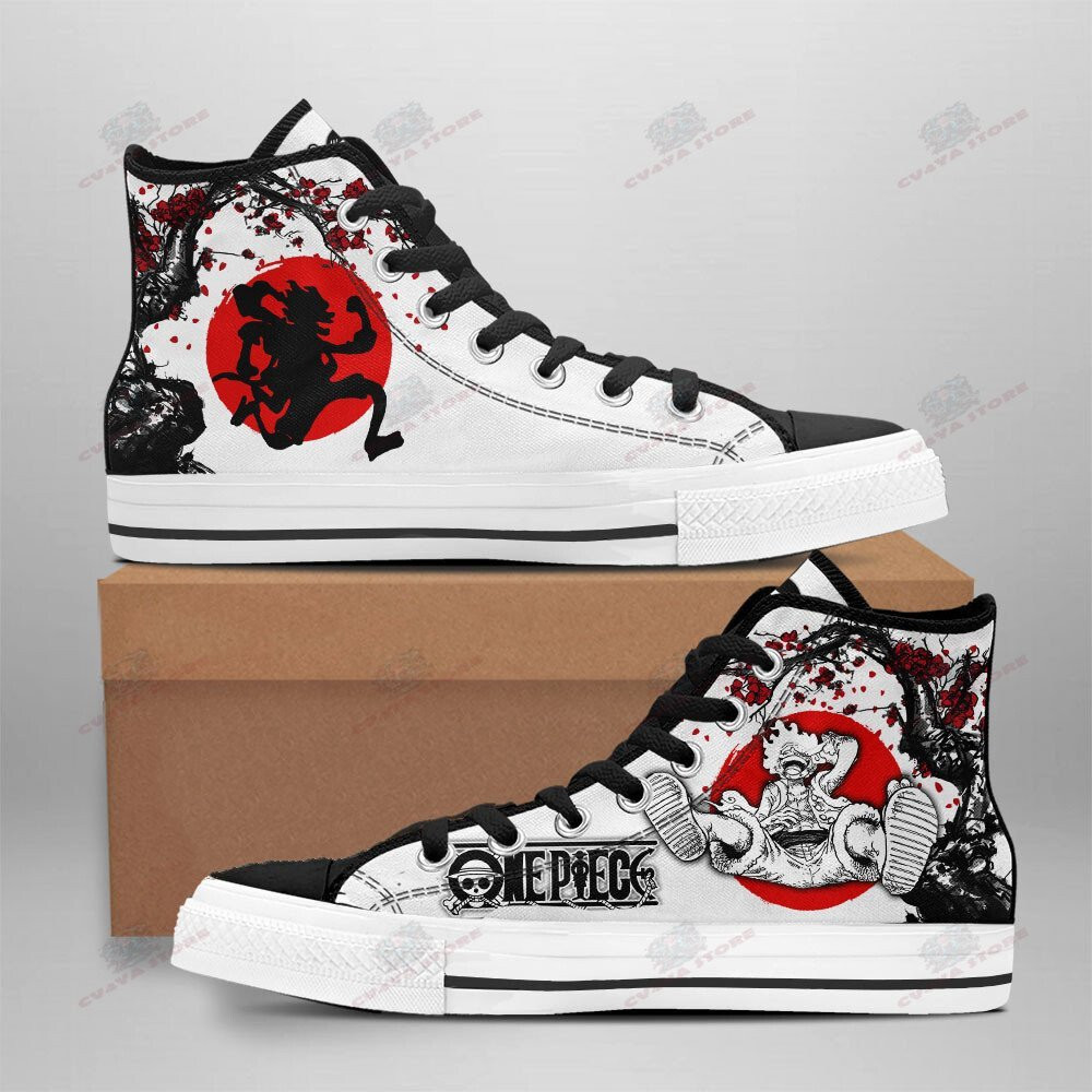 LUFFY GEAR 5 HIGH TOP SHOES ANIME ONE PIECE SNEAKERS JAPAN STYLE