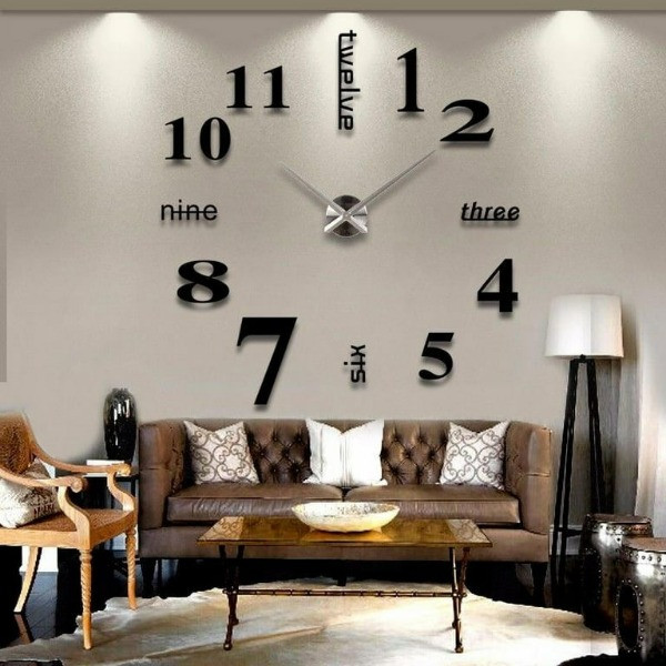 3D Large Wall Clock Mirror Sticker Big Watch Sticker Home Decor Unique Xmas  Gift - Walmart.com