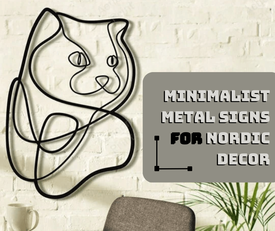 Minimalist Metal Signs for Scandinavian Decor
