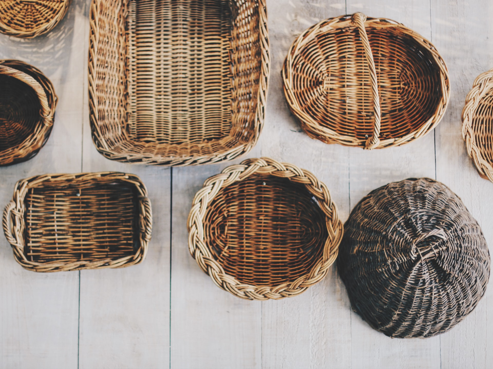 Beautiful baskets that have been made by Vietnamese artisans