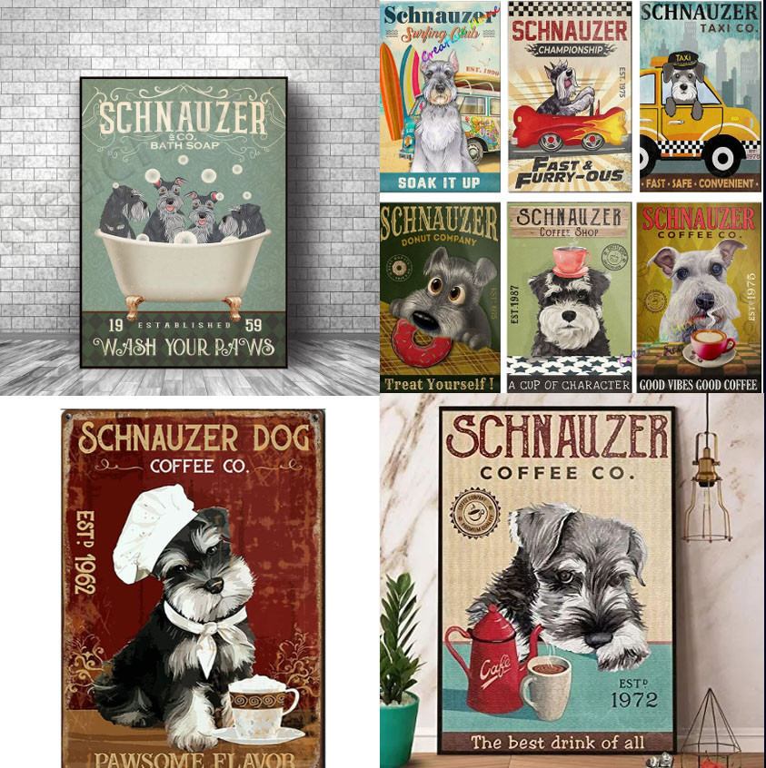 Image of the collage of four Schnauzer posters